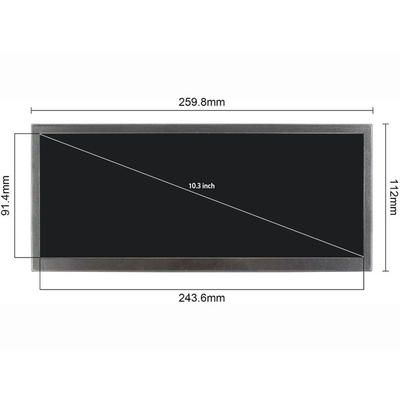 10,3 módulo de la exhibición 1920x720 HSD103KPW2-A10 IPS del LCD de la barra de la pulgada para el coche LCD
