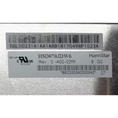 Pantalla del módulo de la pulgada IPS TFT LCD de Hannstar HSD070JDW6-A00-0299 RGB 800*480 7,0