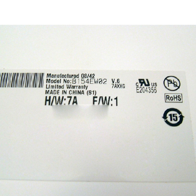 Tamaño 15.4 pulgadas 60Hz 262K a-Si TFT-LCD B154EW02 V6 Panel LCD