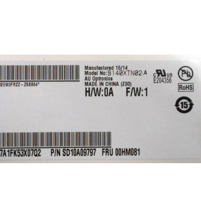 B140XTN02.A 14.0 pulgadas 1366*768 TFT-LCD para computadoras portátiles