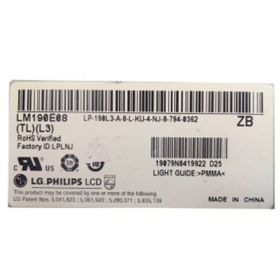 LM190E08-TLL3 19.0 pulgadas 1280*1024 Panel de módulo LCD