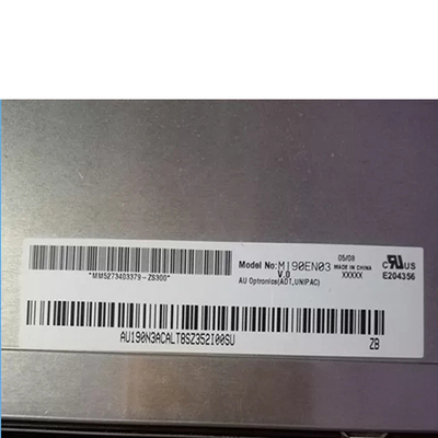 AUO 19&quot; M190EN03 V0 1280*1024 86PPI MVA, pantalla normalmente negra, transmisiva del ordenador portátil del LCD