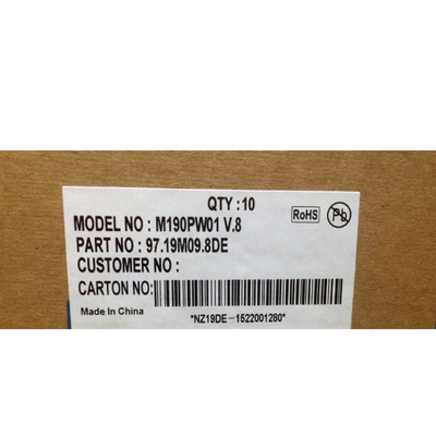 Monitor de control y visualización industrial integrado cáscara LED del metal de la pantalla LCD de AUO M190PW01 V80E arriba brillante